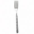 Finewick Hammered Handle Dinner Fork, Textured Stainless Steel Flatware for Everyday Dining