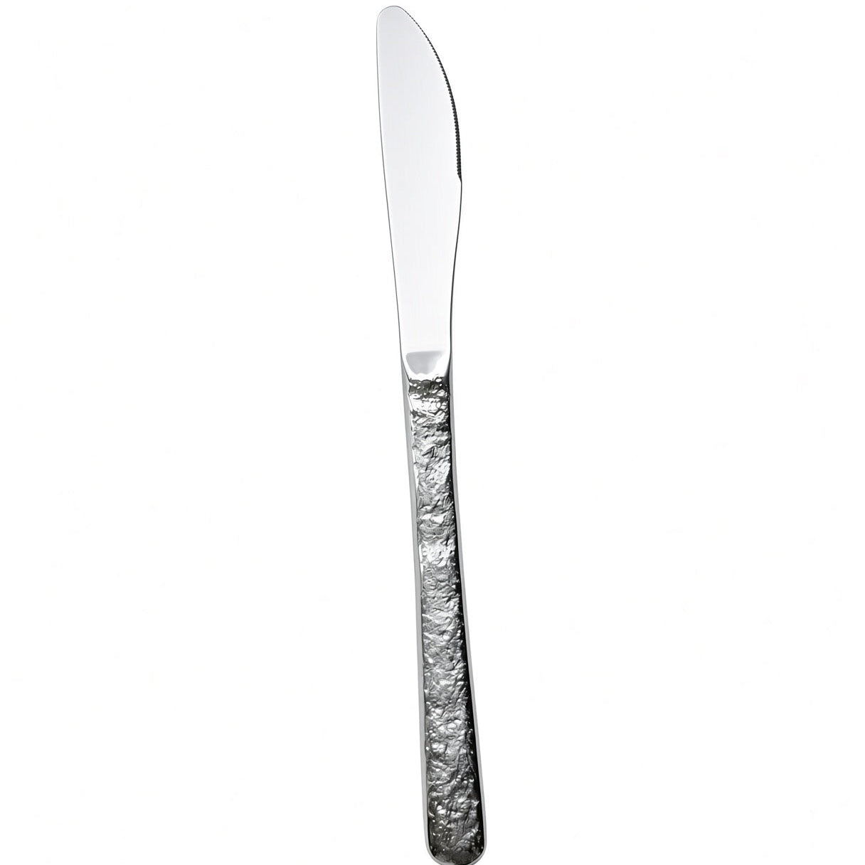 Finewick Hammered Handle Dinner Knife, Textured Stainless Steel Flatware for Everyday Dining