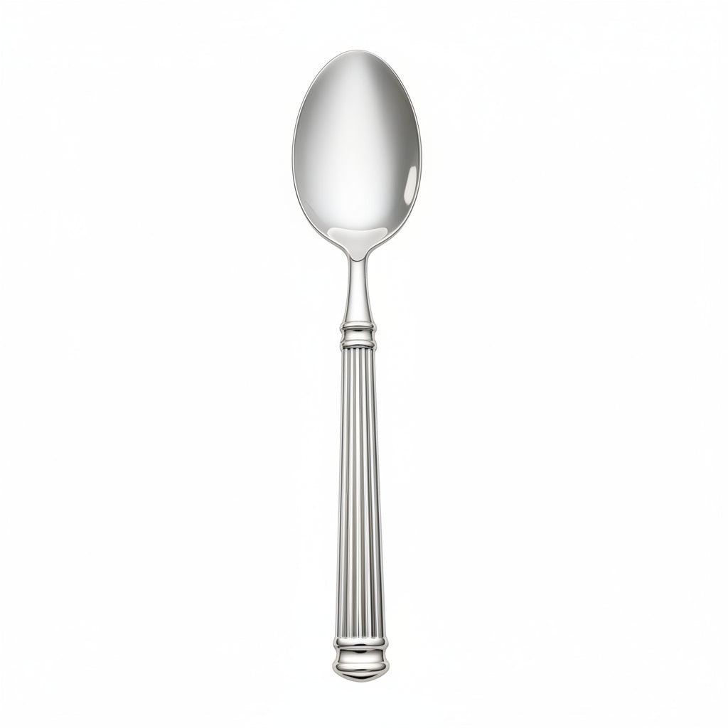 Finewick Reeded Handle Dinner Spoon, Fluted Stainless Steel Flatware for Everyday Dining