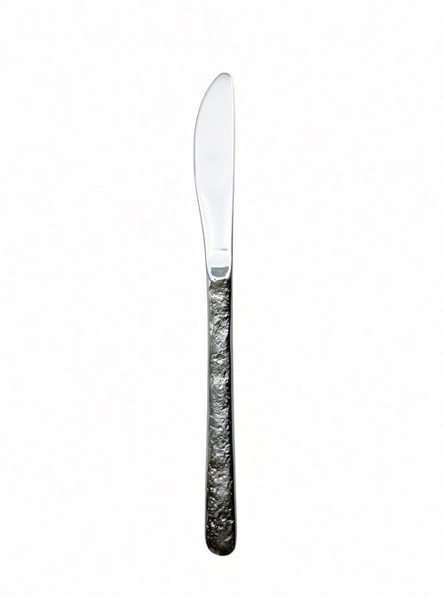 Finewick Hammered Handle Dinner Knife, Textured Stainless Steel Flatware for Everyday Dining