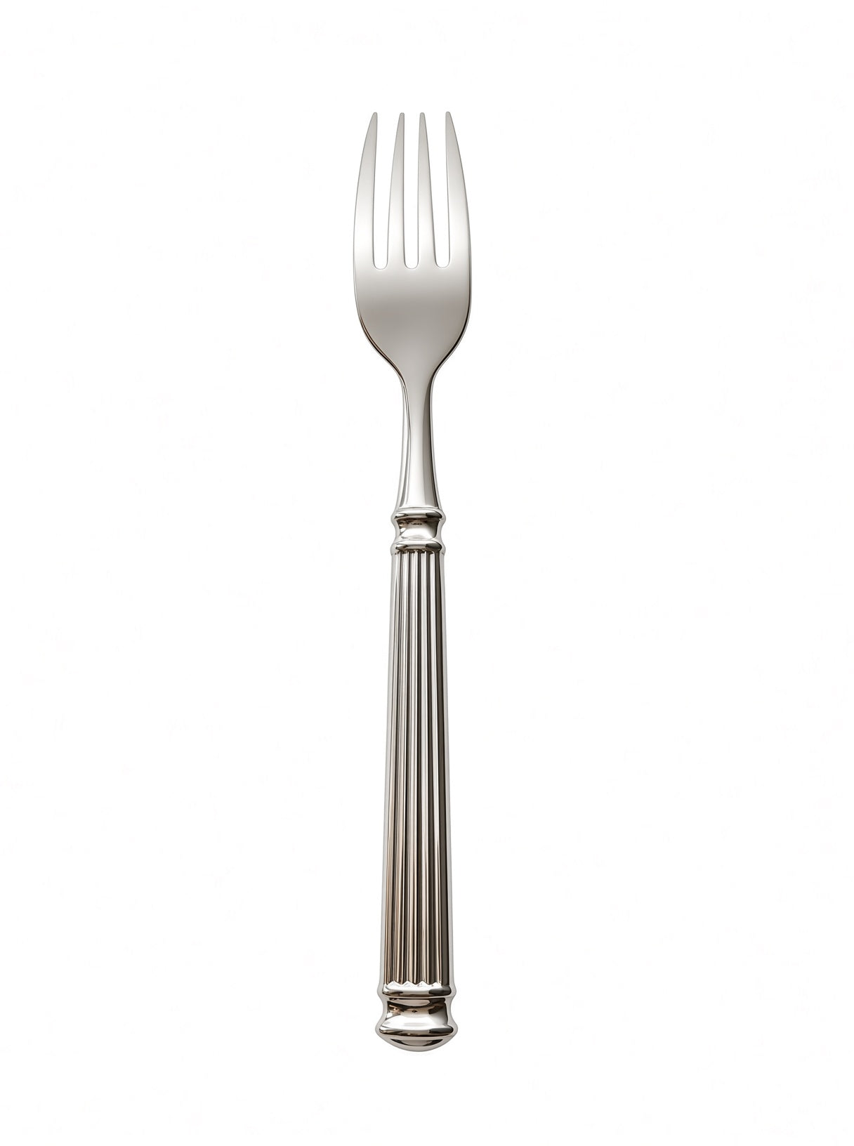 Finewick Reeded Handle Dinner Fork, Fluted Stainless Steel Flatware for Everyday Dining