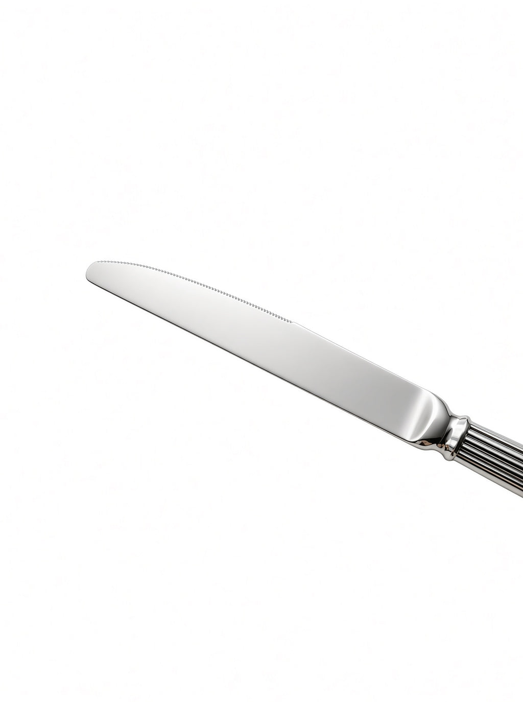 Finewick Reeded Handle Dinner Knife, Fluted Stainless Steel Flatware for Everyday Dining