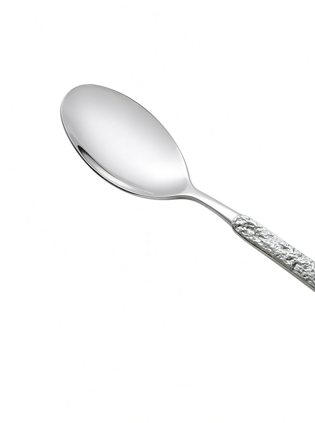Finewick Hammered Handle Dinner Spoon, Textured Stainless Steel Flatware for Everyday Dining