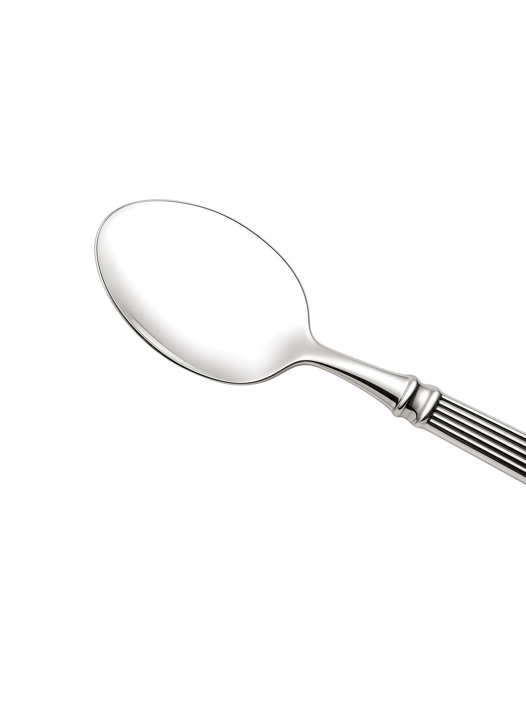 Finewick Reeded Handle Dinner Spoon, Fluted Stainless Steel Flatware for Everyday Dining