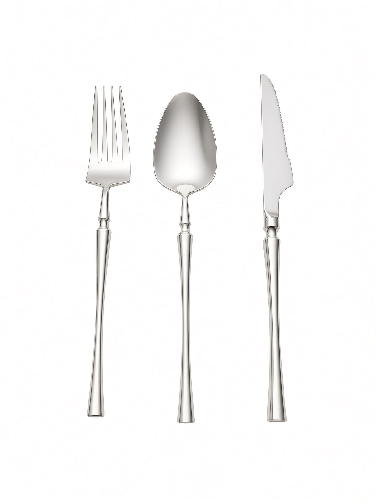 Finewick Tapered Handle Dinner Spoon, Stainless Steel Flatware for Everyday Dining