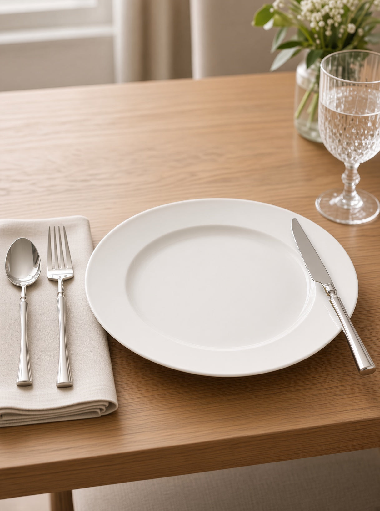 Finewick Tapered Handle Dinner Spoon, Stainless Steel Flatware for Everyday Dining